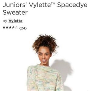 *NEW* LADIES SIZE SMALL MULTI COLOR SUPER SOFT SPACEDYE SWEATER. BY VYLETTE